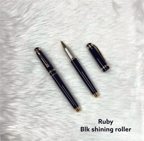 Personalised Ruby Blk Shining Roller Pen