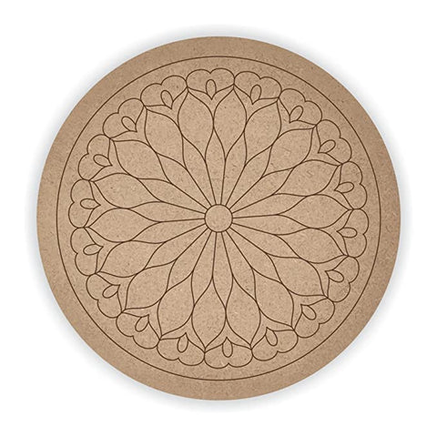 TCF INDIA - Pre Marked Wooden MDF Mandala Shapes Cutout