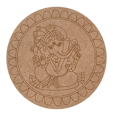 TCF INDIA - Lord Ganesha Pre Marked MDF Base Art Cutout