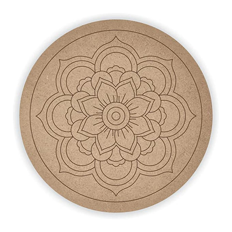 TCF INDIA - Pre Marked Wooden MDF Floral Art Shapes Painting Cutout
