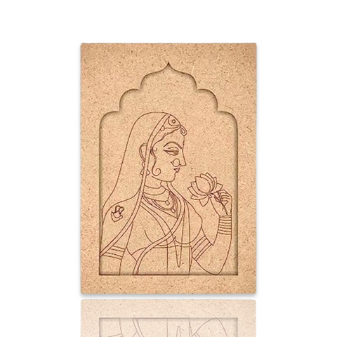 Indian Women Jharokha Design Premarked Cutout