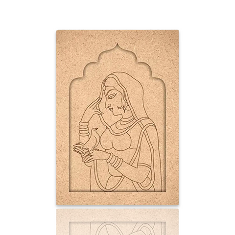 Princess and Bird Jharokha Design Premarked Cutout