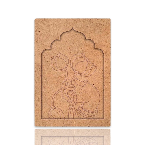 Lotus Flower Hand Jharokha Design Premarked Cutout